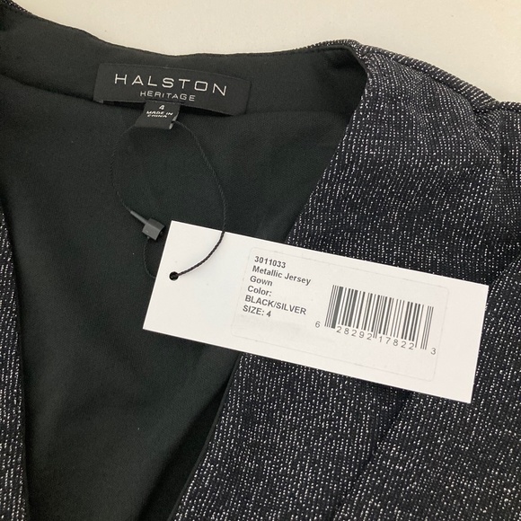 Halston Heritage Women's A-line Metallic Gown - Picture 6 of 6